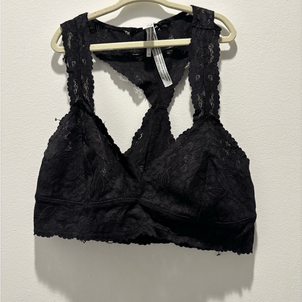 Free People Black Lace Bralette